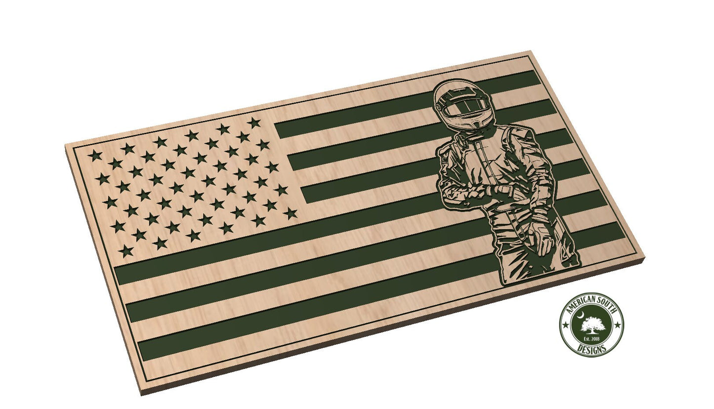 American Flag with Racecar Driver - SVG - Digital Download