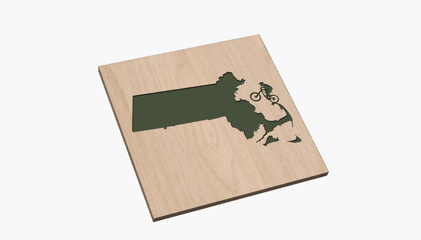 Massachusetts Mountain Biker - SVG - Digital Download