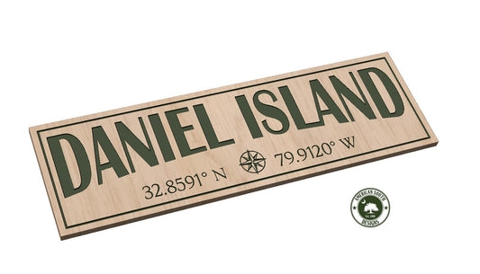 Daniel Island, SC with Coordinates - SVG - Digital Download