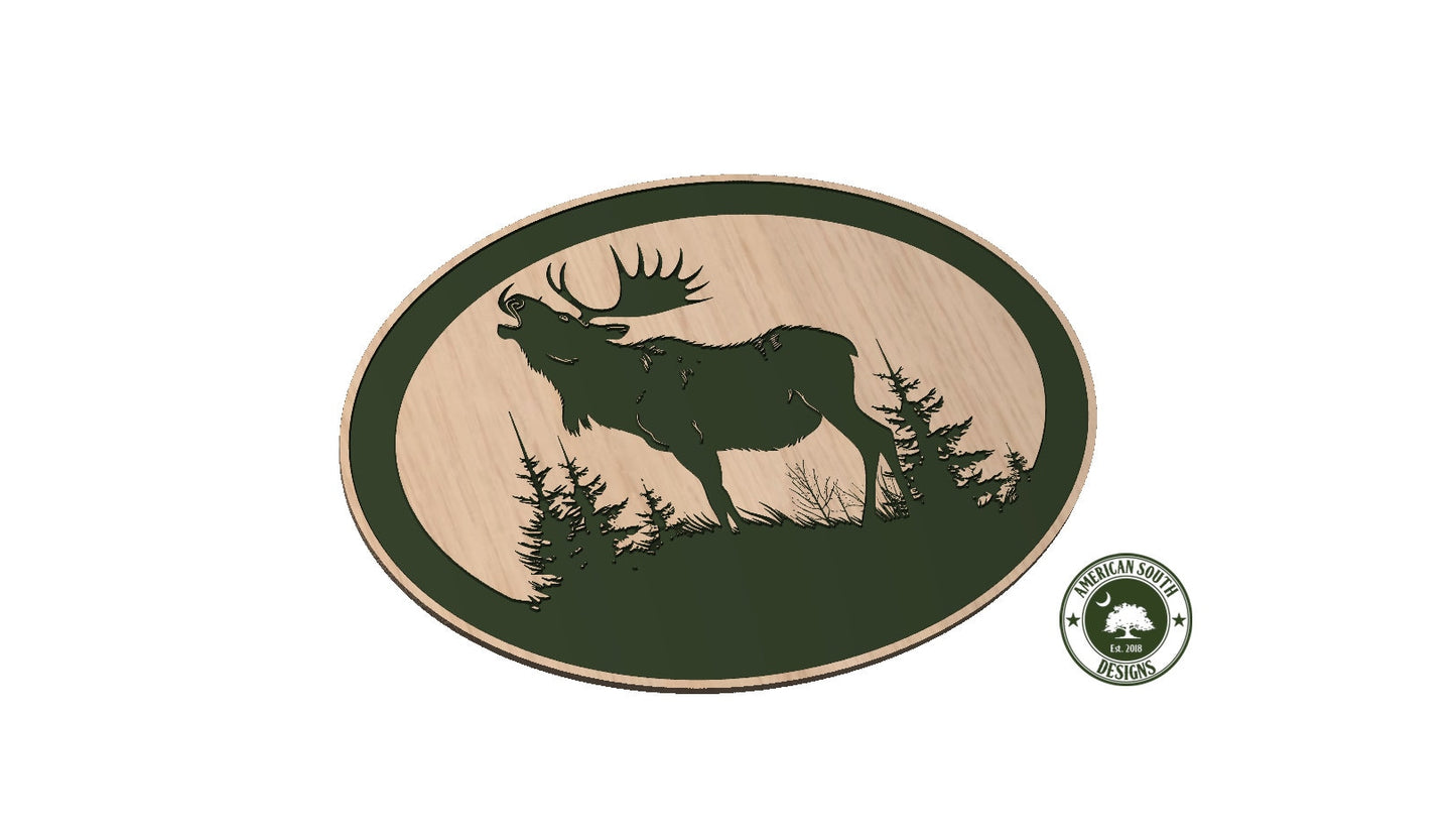 Moose Calling Sign Template - SVG - Digital Download