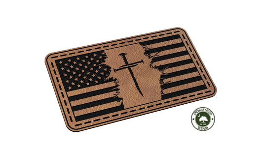 Tattered Flag with Cross - Stitching - SVG - Digital Download