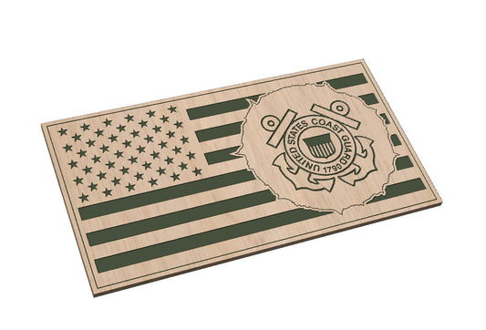 Tattered American Flag Design 2 with Coast Guard - SVG - Digital Download