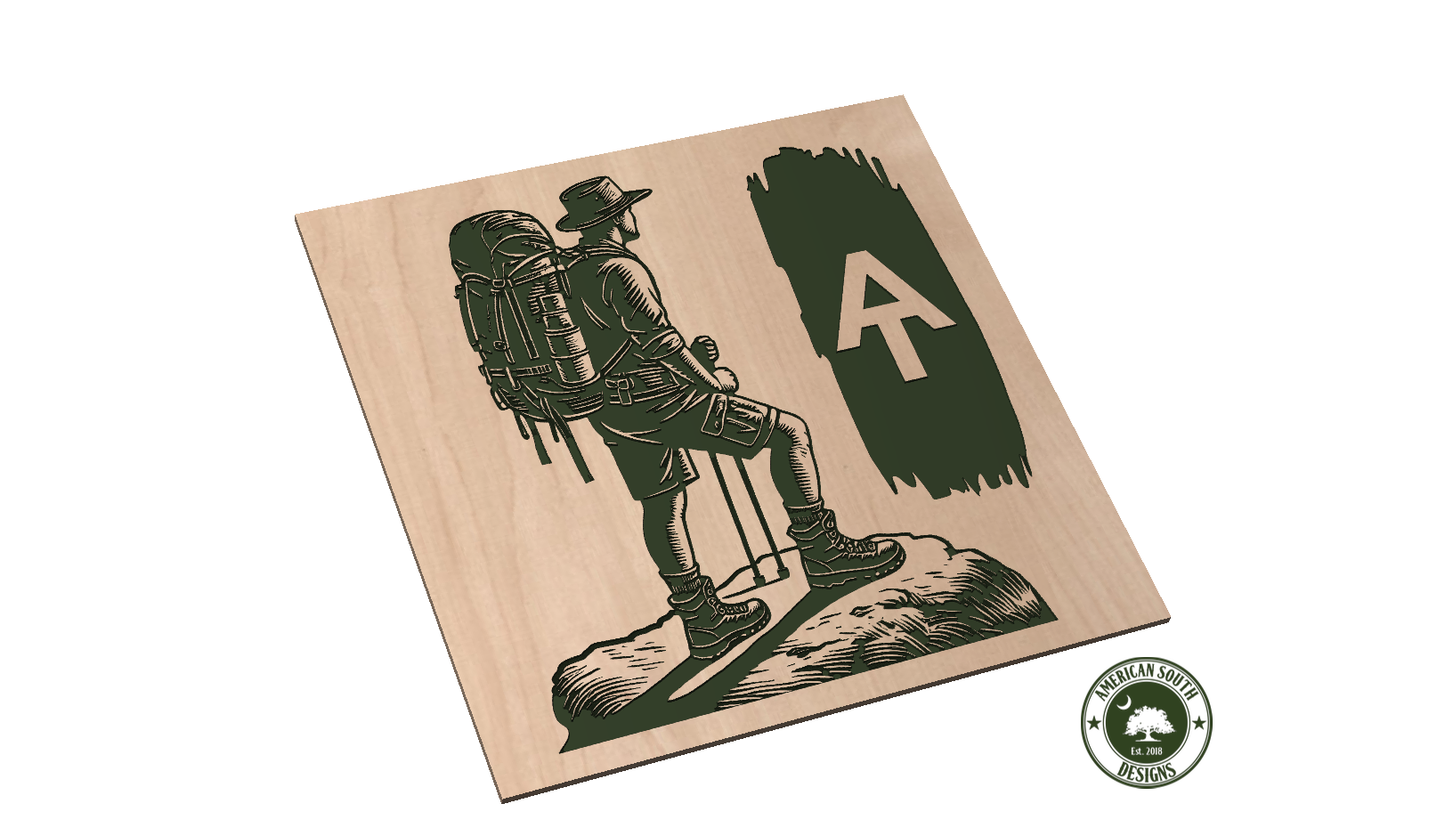 Hiker with AT Logo - SVG - Digital Download