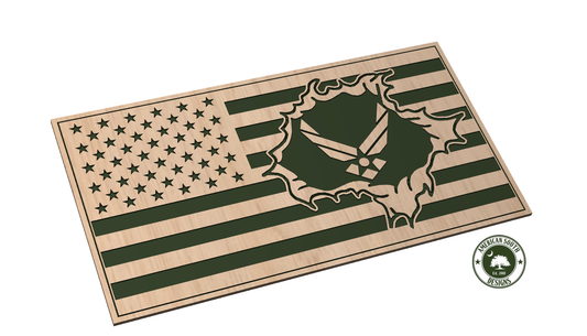 Tattered Flag Hole with Air Force - SVG - Digital Download