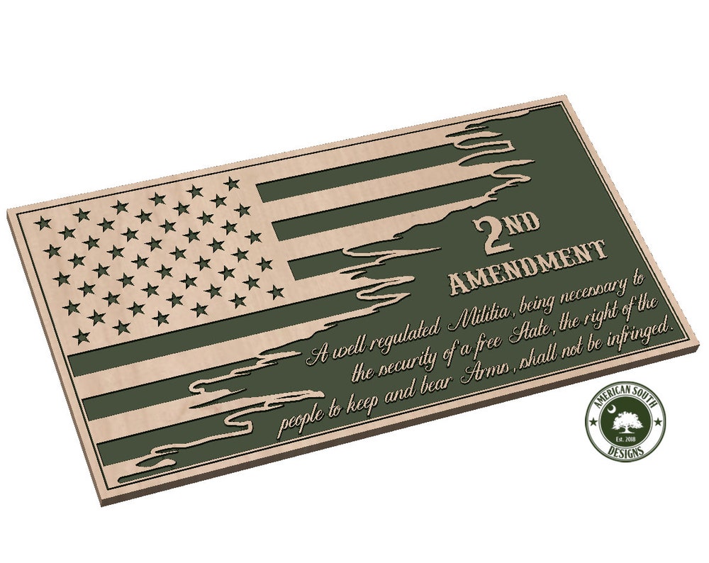 Tattered Split Flag with 2nd Amendment - SVG - Digital Download